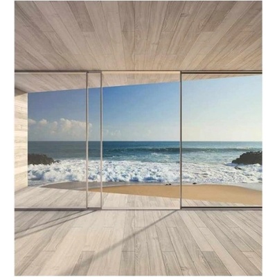 DIMEX ART Флизелинов фототапет прозорец на плажа 225 x 250 см