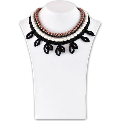 Dannyra Перлена огърлица с листа от вълнени нишки Dannyra Jewels