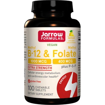 Jarrow Formulas Methyl B-12 1000 & Methyl Folate, 100 дъвчащи таблетки, Jarrow Formulas (8397)