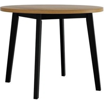 VENETI Okrúhly jedálenský stôl 100 cm AMES 3 - dub grandson / čierny