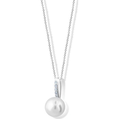 Cutie Jewellery Exkluzívne prívesok z bieleho zlata s pravou perlou a zirkónmi Z6309 3166 40 10 X 2