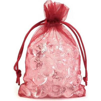 Dárkový pytlík 10x15 cm organza - červená vánoční (10 ks)