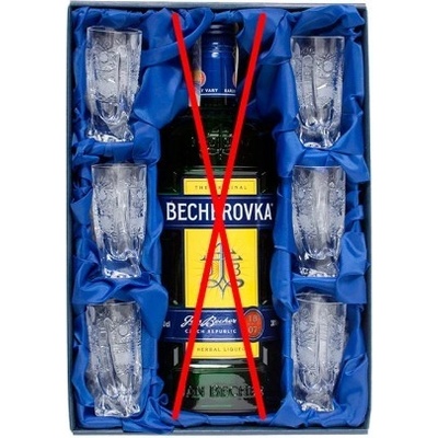Bohemia Crystal Becherovka set Becher 0 7l broušené sklenice na likér 6 x 50 ml