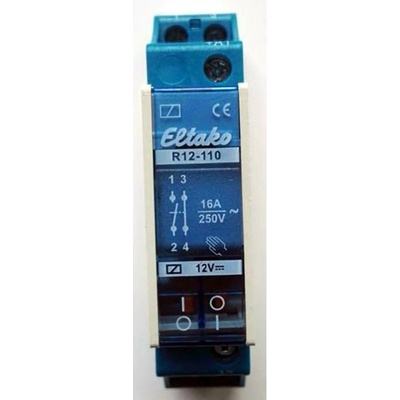 Eltako R12-110-12V DC spínací relé , 12 V, 8 A, 1 spínací kontakt, 1 rozpínací kontakt, 1 ks