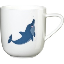 ASA Selection Porcelánový hrnček s uchom s motívom delfína KIDS biely 250 ml