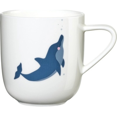 ASA Selection Porcelánový hrnček s uchom s motívom delfína KIDS biely 250 ml