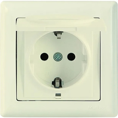 Mutlusan КОНТАКТ ЕДИНИЧЕН С КАПАК 16А КРЕМ ДАРИЯ--- (0904010630)