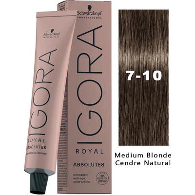 Schwarzkopf Igora Royal Absolutes 7-10 střední blond popelavá přírodní 60 ml