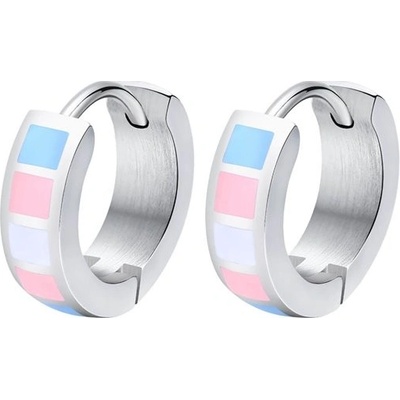 Impress Jewelry dámské ocelové kruhové náušnice Pride stříbrné PE-017