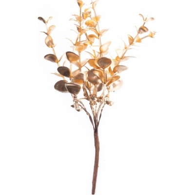Vetvička MagicHome Vianoce, eukalyptus, zlatá, 15 cm