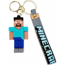 Prívesok na kľúče Bagito Minecraft Steve Pixel s pútkom a karabínou
