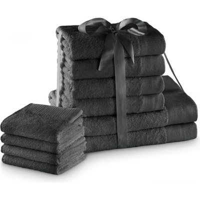 Restilo Тъмносиви памучни хавлии и кърпи за баня в комплект от 10 бр. от тери Amari - Restilo (120010857)