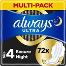 Always Ultra Hygienické Vložky Secure Night S Křidélky 72 ks