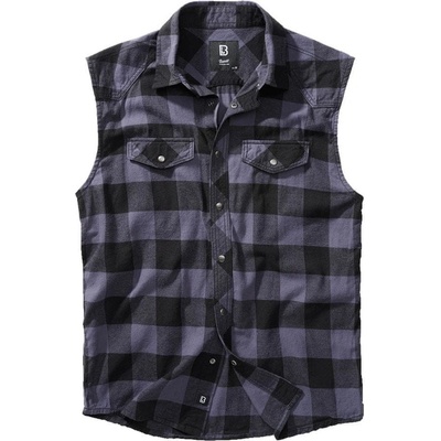 Brandit košile Checkshirt Sleeveless černá šedá