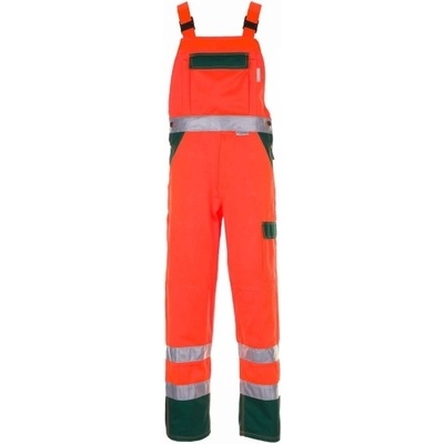 Planam HIGH VISIBLE Reflexné nohavice na traky dvojfarebné Oranžová-Zelená
