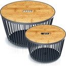 Prosperplast Set 2 univerzálnych oválnych košov CLUBO s bambusovými vekami 30 + 55 l antracit