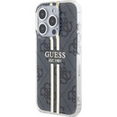 Guess IML 4G Gold Stripe iPhone 15 Pro, čierne