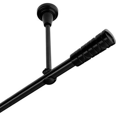OK-GarnýžeCZ Garnýž kovová jednořadá 16mm Torino černá 180 cm do stropu / na tunýlek - bez kroužků