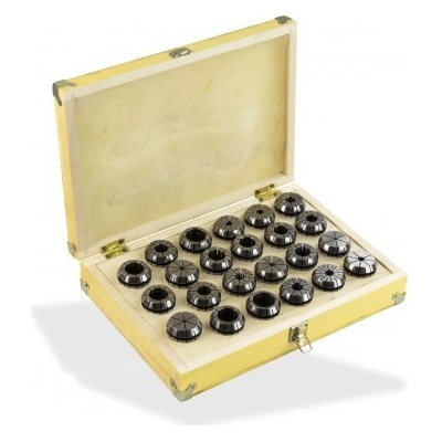 DEMA Upínací kleštiny ER40 4-26 mm v dřevěném boxu, 24-dílná sada 18522D