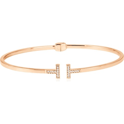 Gemmax Jewelry Elegantní náramek TT z růžového zlata se zirkony GLBRB-19-38931