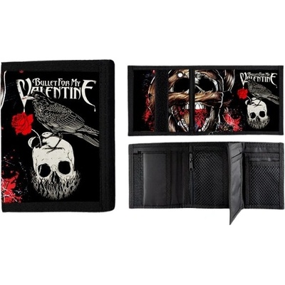 Bullet For My Valentine Crow Skull Rose peňaženka