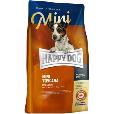 Happy Dog Mini Toscana - храна за алергични и капризни кучета от дребни породи, с патешко месо, сьомга и билки, 4 кг, Германия - 61235