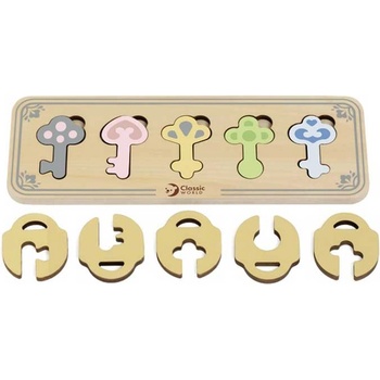 Classic World Детска дървена игра - Цветните ключове от замъка (cw40055)