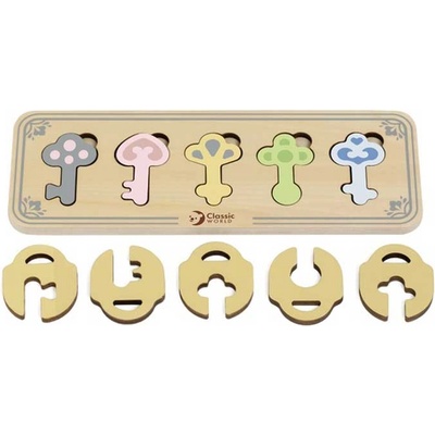 Classic World Детска дървена игра - Цветните ключове от замъка (cw40055)