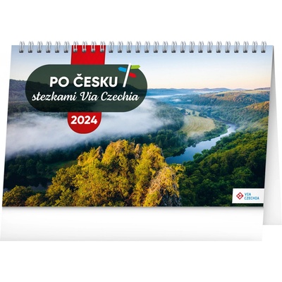 Stolový Okolo Česka chodníkmi Via Czechia 23,1 × 14,5 cm 2024