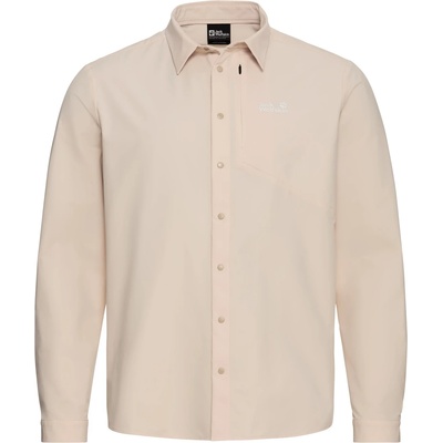 Jack Wolfskin Мъжка риза с копчета Jack Wolfskin Prelight Suncool L/S Shirt - Oyster - размер M (033-3069-0212)