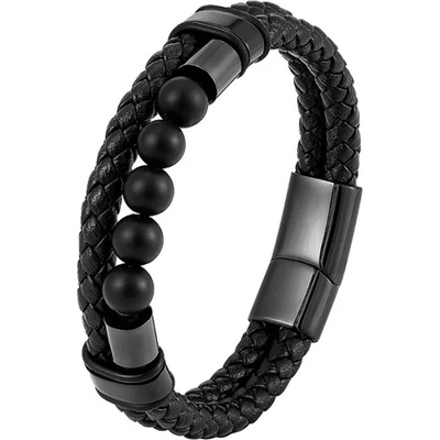 Daniel Dawson pánský náramek Celso achát ocel kůže NR2252/21 Černá