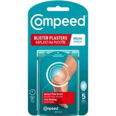 Compeed náplasť na pľuzgiere na nohách stredná 5 ks