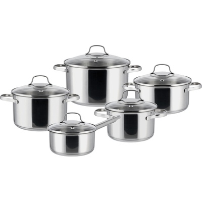 SILVERCREST Sada hrnců, 5dílná se skleněnými poklicemi