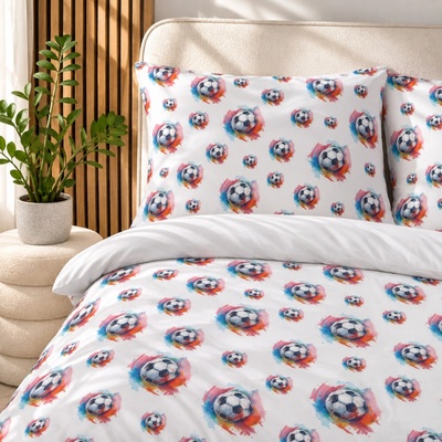 Takoy bavlna obliečky premium satén čierno biela futbalová lopta -HT-00065 140x200 70x90