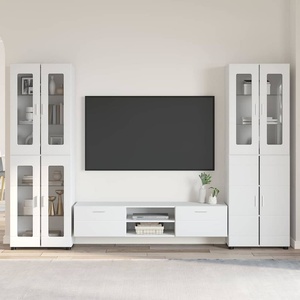 vidaXL Комплект ТВ шкаф FLORIN 3 бр. 150 x 39 x 30 см Бяло (3398004)