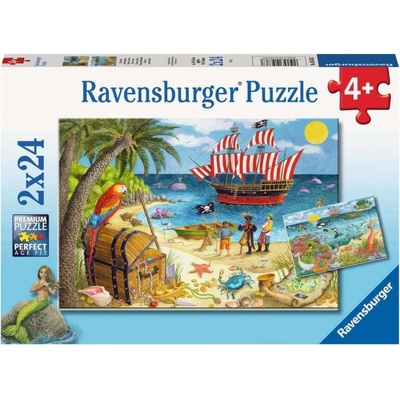 Ravensburger 056767 Piráti a mořské víly 2 x 24 dílků
