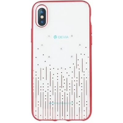 DEVIA Калъф с Камъни Swarovski за iPhone XS/X, Devia Meteor Soft Case, Червен (6938595306099)