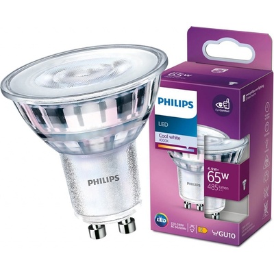 Philips LED žiarovka GU10 4,9W 65W 485lm 4000lm Neutrálny 36° reflektor