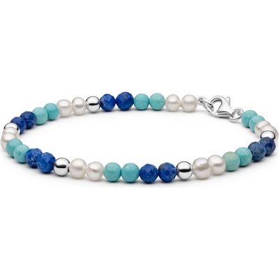 Gaura Pearls Korálkový náramek Zoa Lapis Lazuli perla howlit 244-35B Bílá
