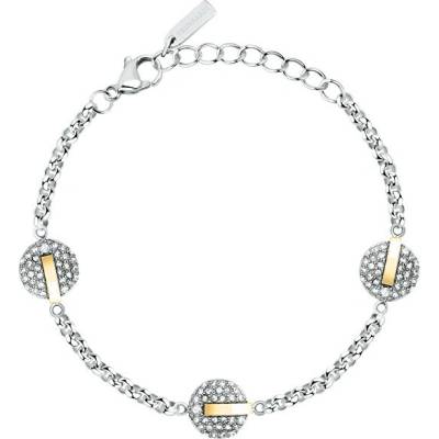 Trussardi Trblietavý bicolor náramok z ocele T-Round TJAYF10