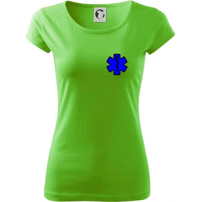 Rescue Hviezda na prsníku + nápis na chrbte Pure dámske tričko Apple Green