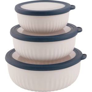 Outwell Комплект съдове Outwell Cookout Bowl Set With Lids Food storage - Blue & Grey - размер Set of 3 Bowls: S, M, L (532-3220-0111)