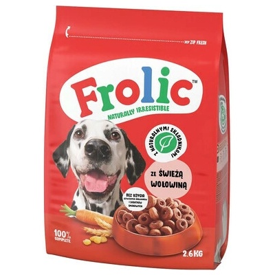 Frolic Naturally Irresistible s čerstvým hovězím masem 2,6 kg