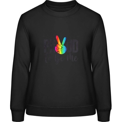 AWDis Sweat mikina s Nápisom Proud to be me čierna