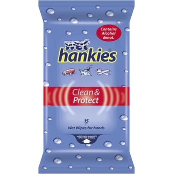 HANKIES мокри кърпи, Антибактериални, 4 х 15 броя, Clean & Refresh, Портокал