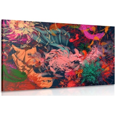 Obraz abstraktní květiny - 120x80