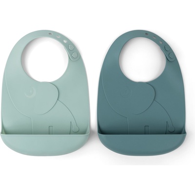 Done by deer Лигавници с джоб Peekaboo Elphee силиконови сини 2 бр (1309902)