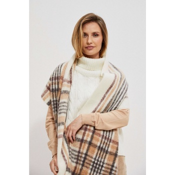 Moodo Кремаво-бежов дамски кариран шал Moodo Moodo | Bezhov | ЖЕНИ | UNI