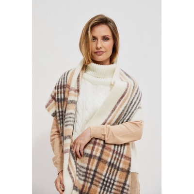 Moodo Кремаво-бежов дамски кариран шал Moodo Moodo | Bezhov | ЖЕНИ | UNI