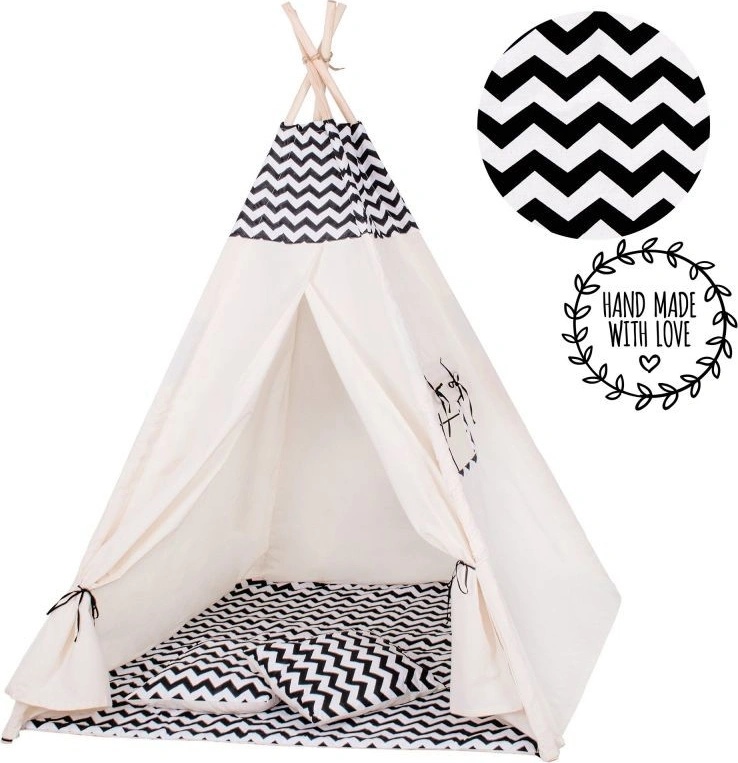 SPRINGOS Teepee Černý Zigzag